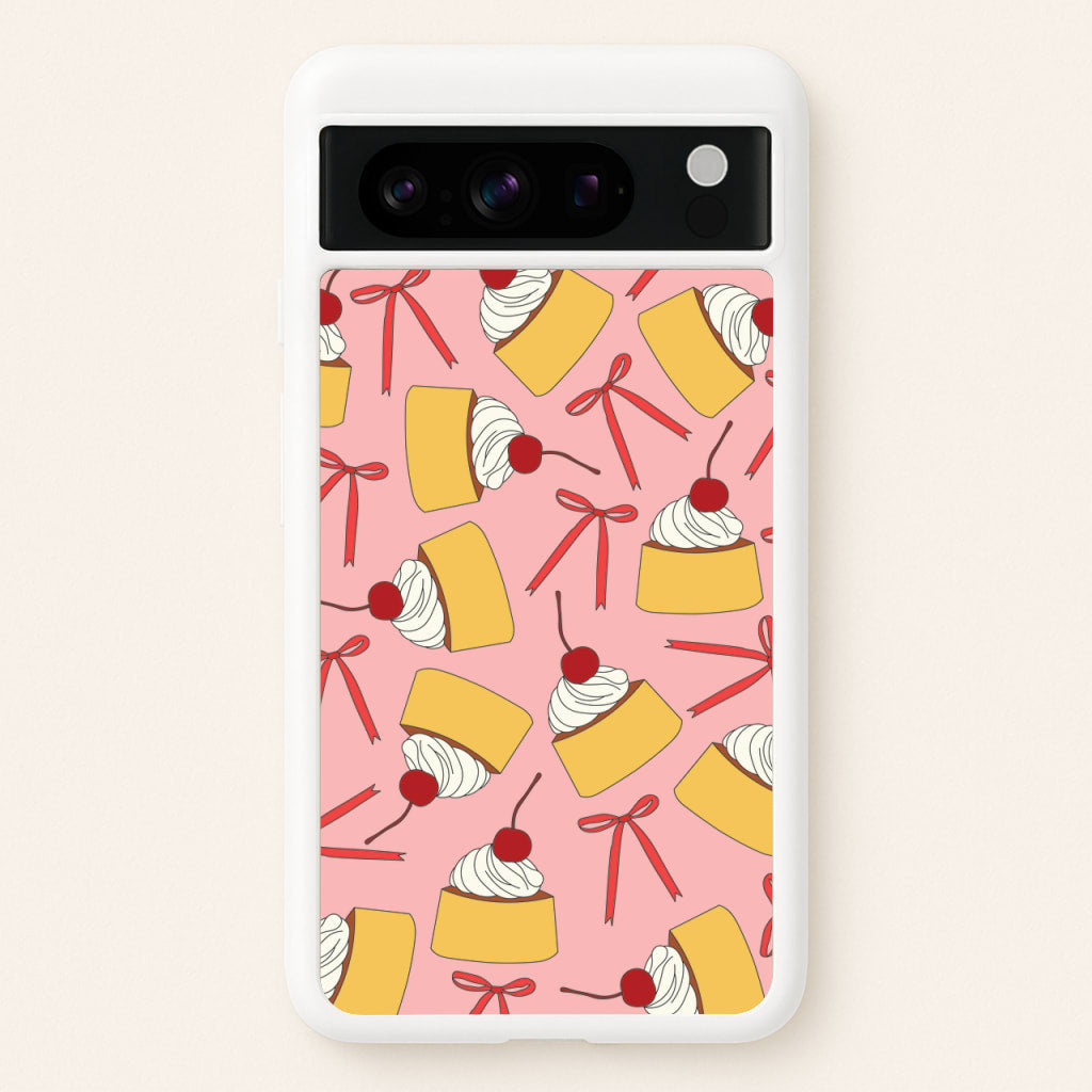 Coquette Bows And Pudding Pattern - Food Patterns Phone Case for Google Pixel 8 Pro