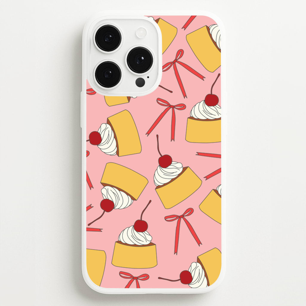 Coquette Bows And Pudding Pattern - Food Patterns Phone Case for iPhone 13 Pro Max