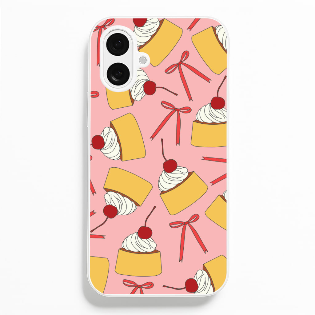 Coquette Bows And Pudding Pattern - Food Patterns Phone Case for iPhone 16 Plus