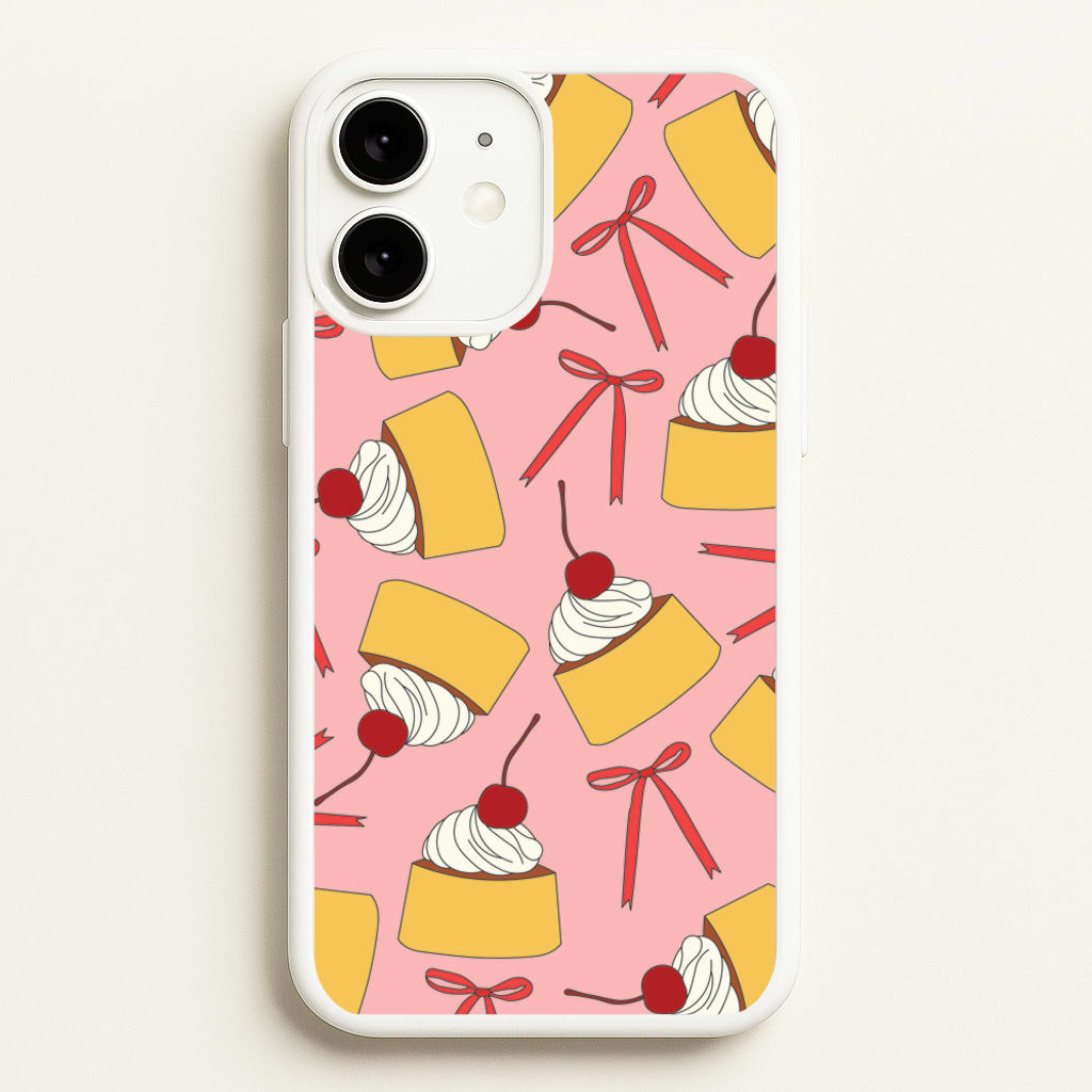 Coquette Bows And Pudding Pattern - Food Patterns Phone Case for iPhone 11