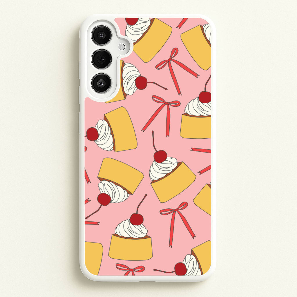 Coquette Bows And Pudding Pattern - Food Patterns Phone Case for Galaxy A34