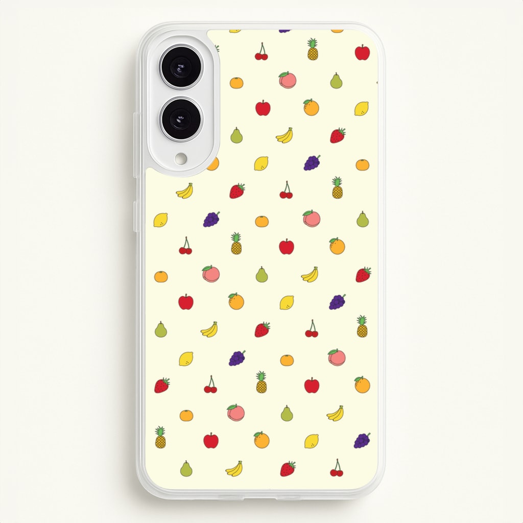 Miniature Fruits Pattern - Food Patterns Phone Case for Galaxy S25 Edge