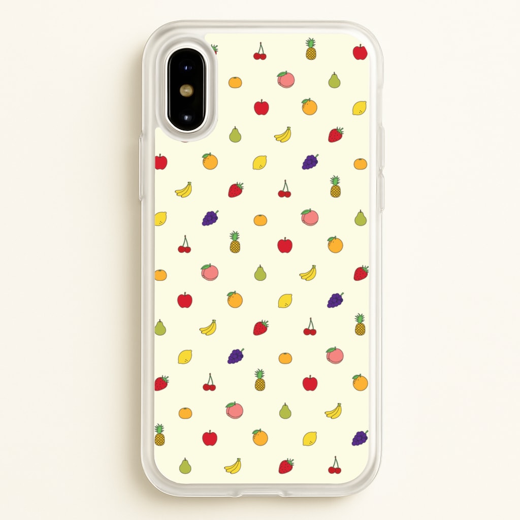 Miniature Fruits Pattern - Food Patterns Phone Case for iPhone X / XS