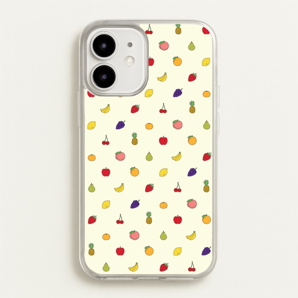 Miniature Fruits Pattern - Food Patterns Phone Case for iPhone 12 / 12 Pro