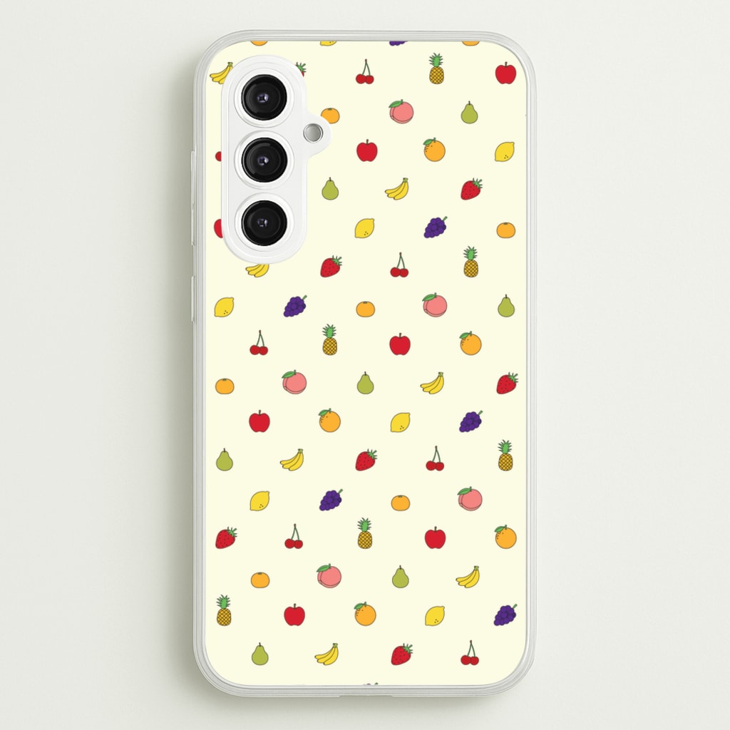 Miniature Fruits Pattern - Food Patterns Phone Case for Galaxy S23FE