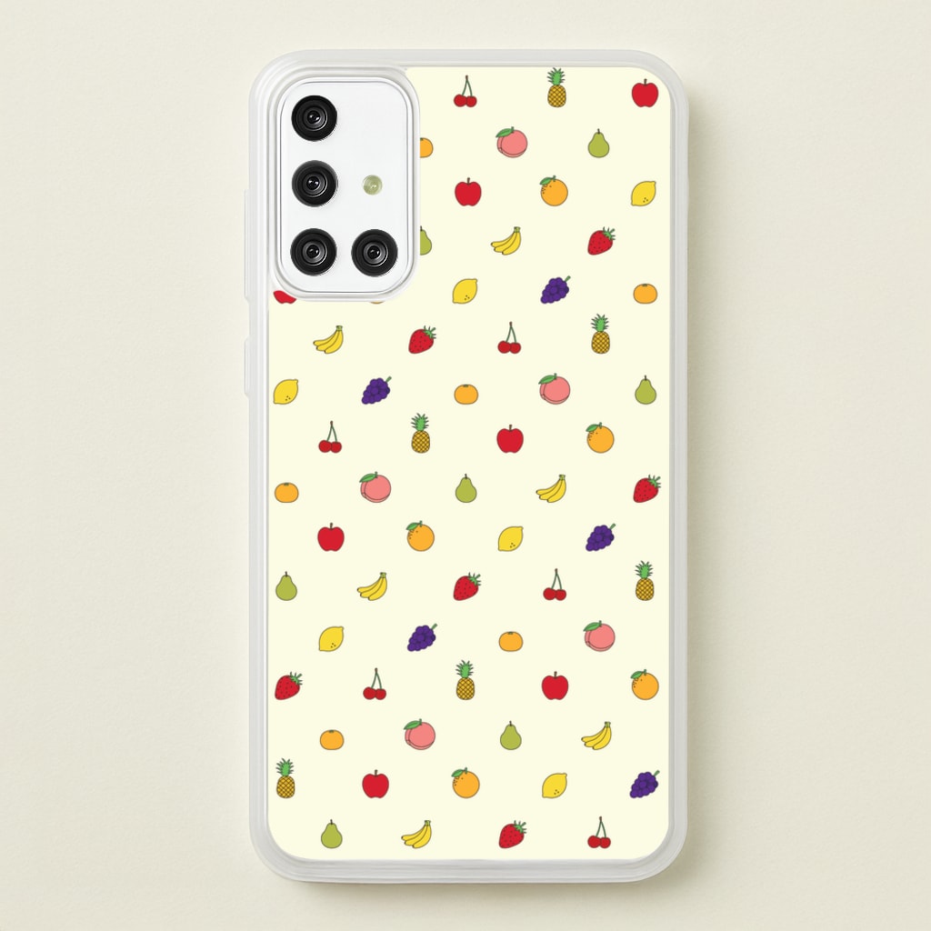 Miniature Fruits Pattern - Food Patterns Phone Case for Galaxy A71