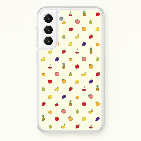 Miniature Fruits Pattern - Food Patterns Phone Case for Galaxy S21FE