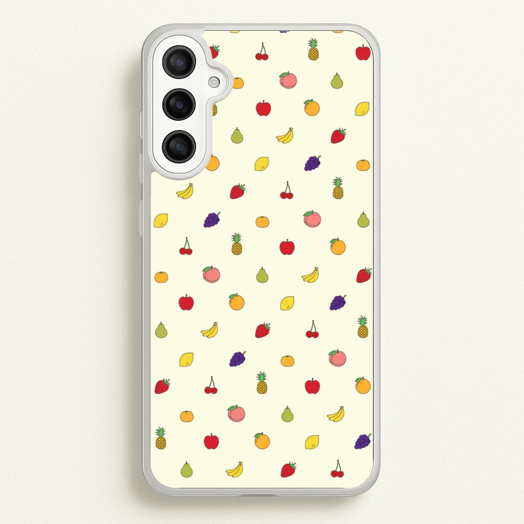Miniature Fruits Pattern - Food Patterns Phone Case for Galaxy A36