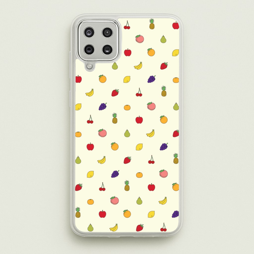 Miniature Fruits Pattern - Food Patterns Phone Case for Galaxy A12