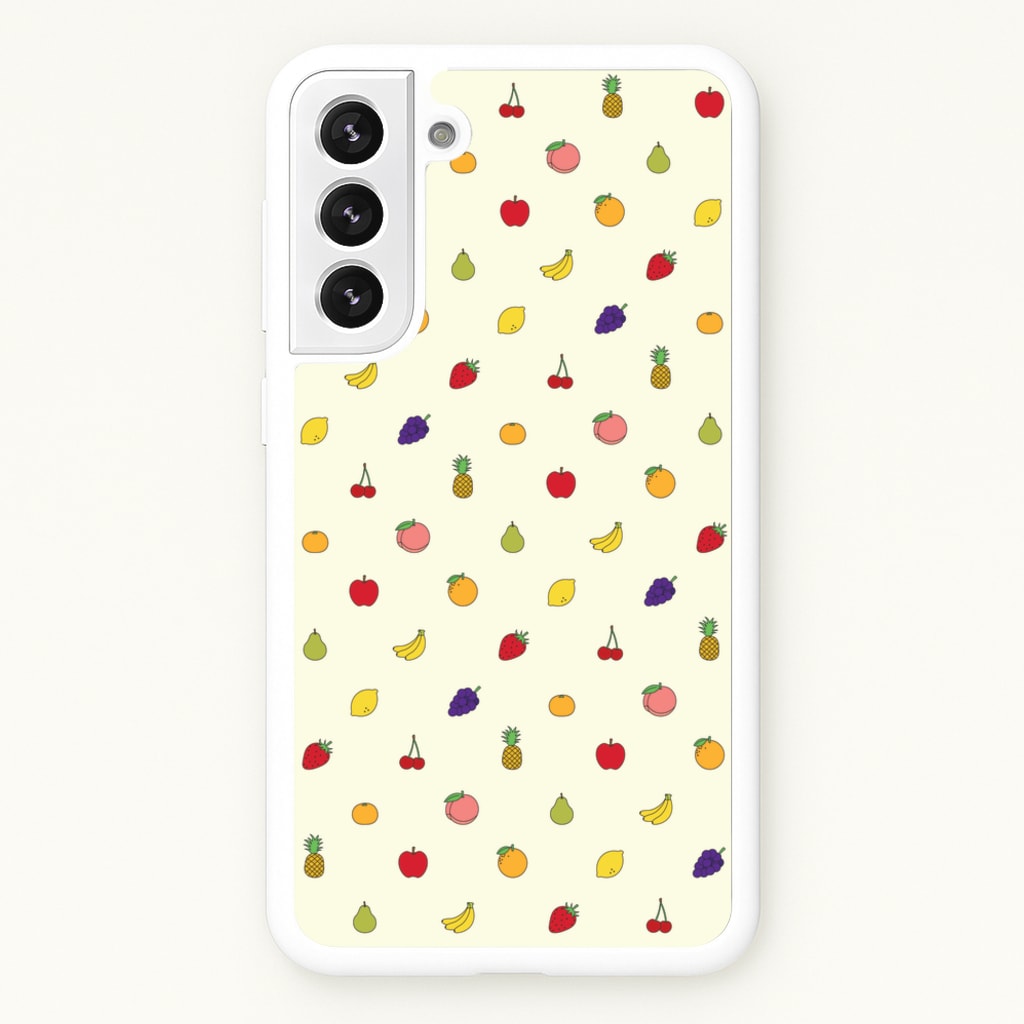 Miniature Fruits Pattern - Food Patterns Phone Case for Galaxy S22 Plus