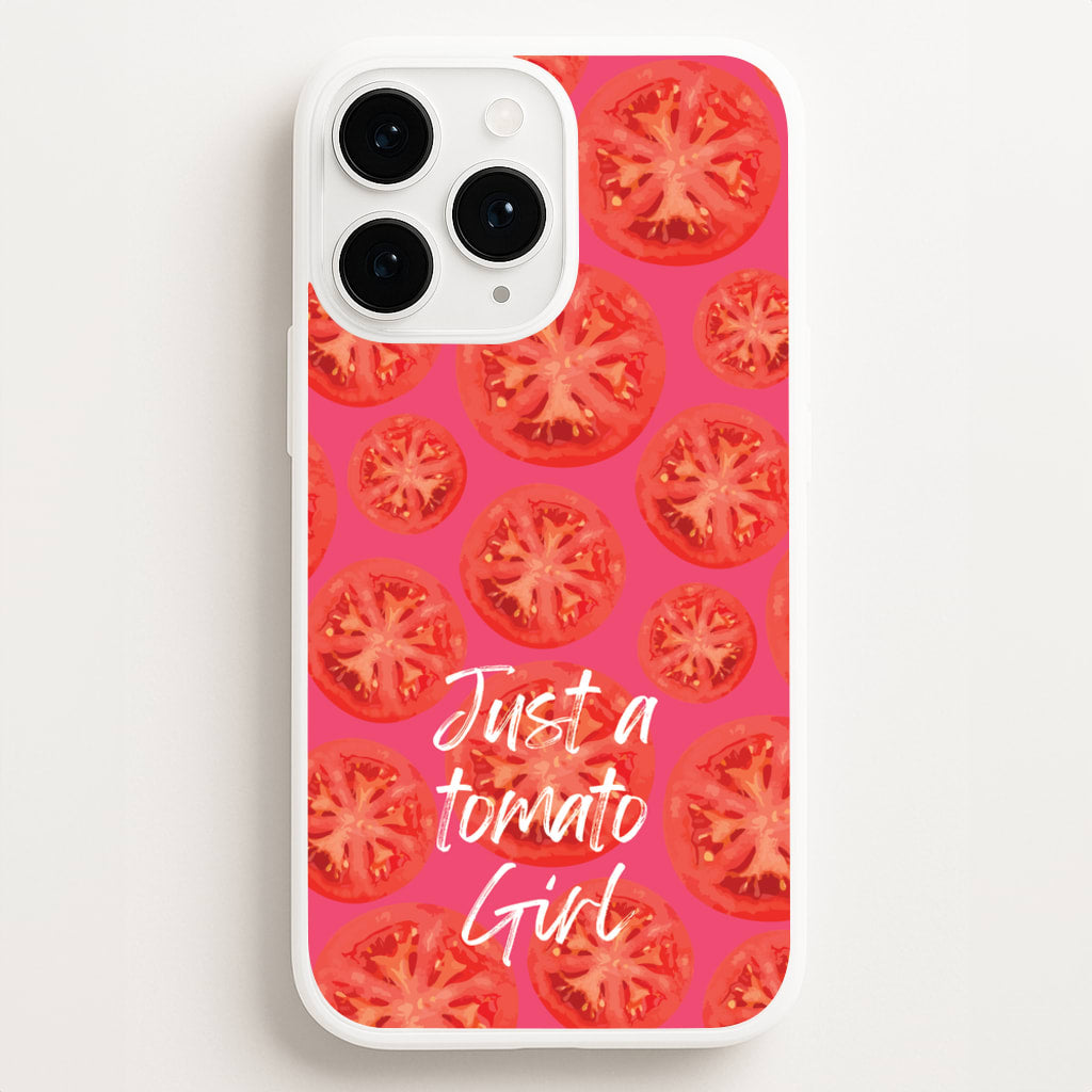 Just A Tomato Girl - Food Patterns Phone Case for iPhone 16 Pro Max