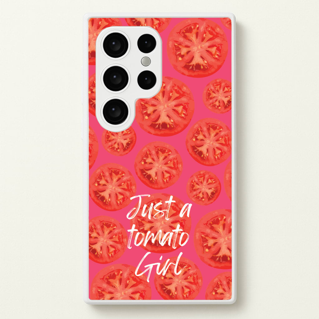 Just A Tomato Girl - Food Patterns Phone Case for Galaxy S24 Ultra