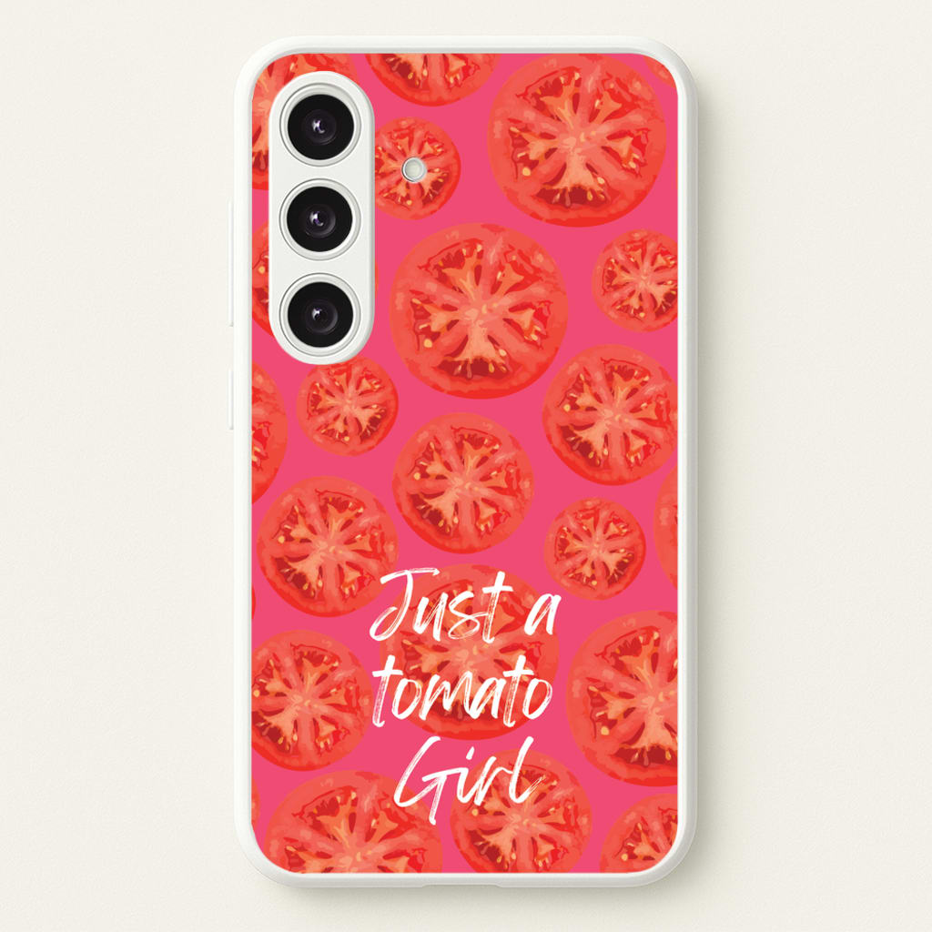 Just A Tomato Girl - Food Patterns Phone Case for Galaxy S25 Plus