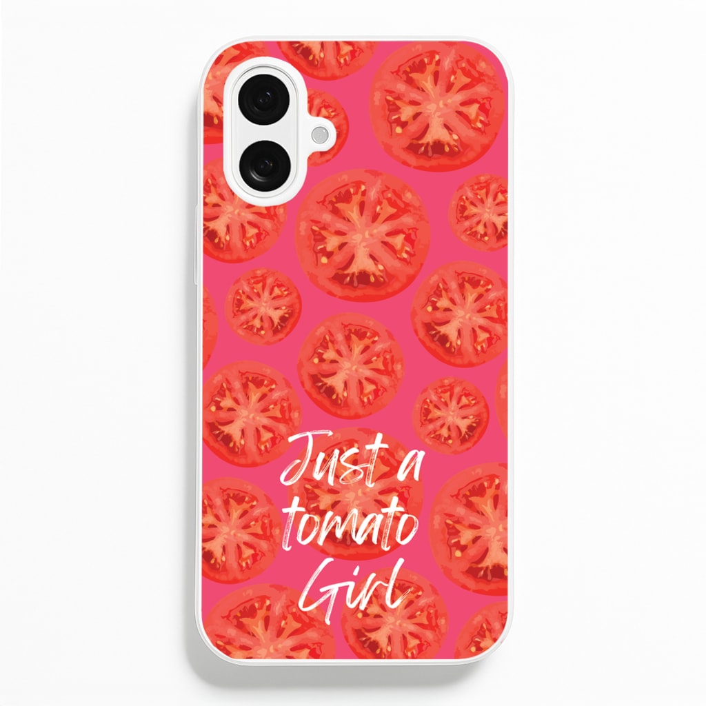 Just A Tomato Girl - Food Patterns Phone Case for iPhone 16 Plus