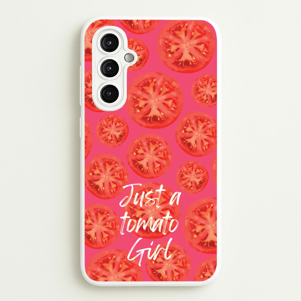 Just A Tomato Girl - Food Patterns Phone Case for Galaxy A14