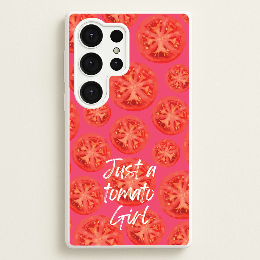 Just A Tomato Girl - Food Patterns Phone Case for Galaxy S25 Ultra