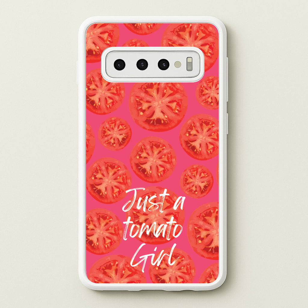 Just A Tomato Girl - Food Patterns Phone Case for Galaxy S10 Plus