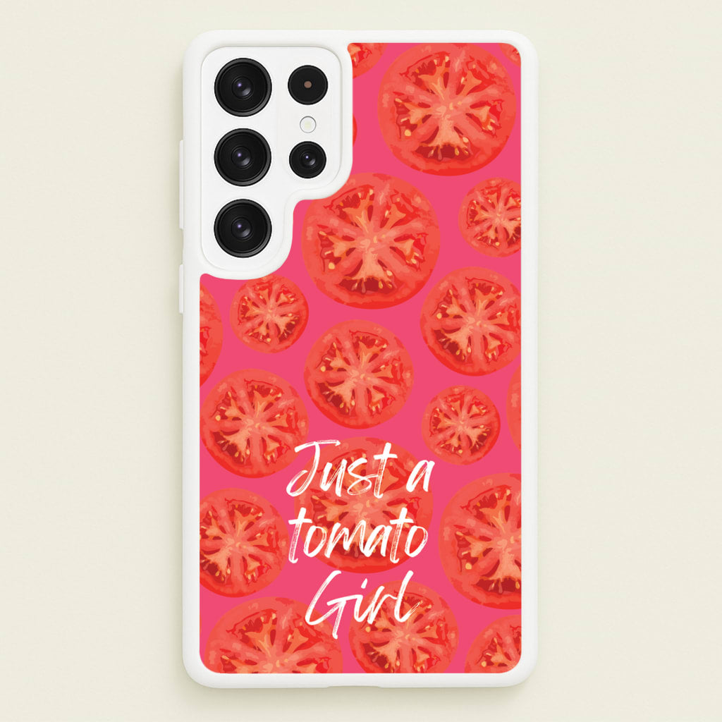 Just A Tomato Girl - Food Patterns Phone Case for Galaxy S22 Ultra
