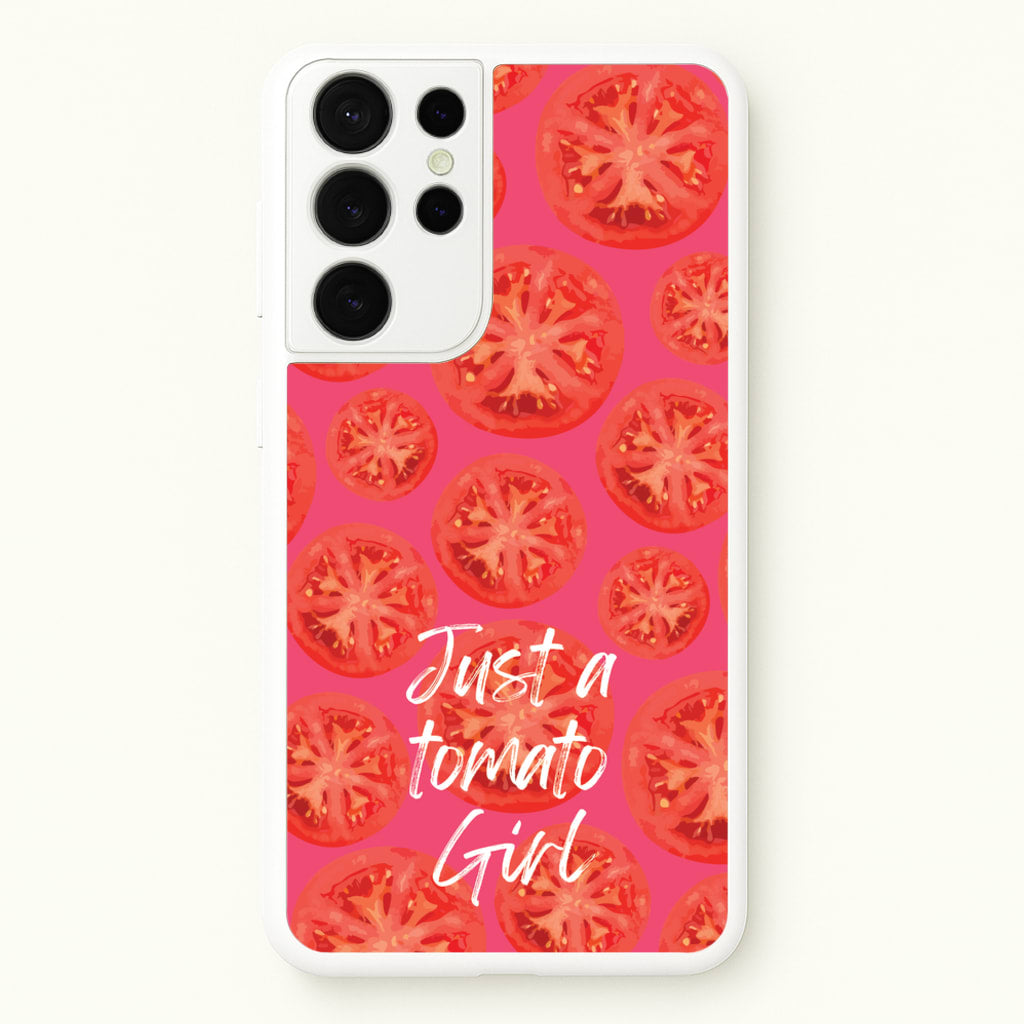 Just A Tomato Girl - Food Patterns Phone Case for Galaxy S21 Ultra