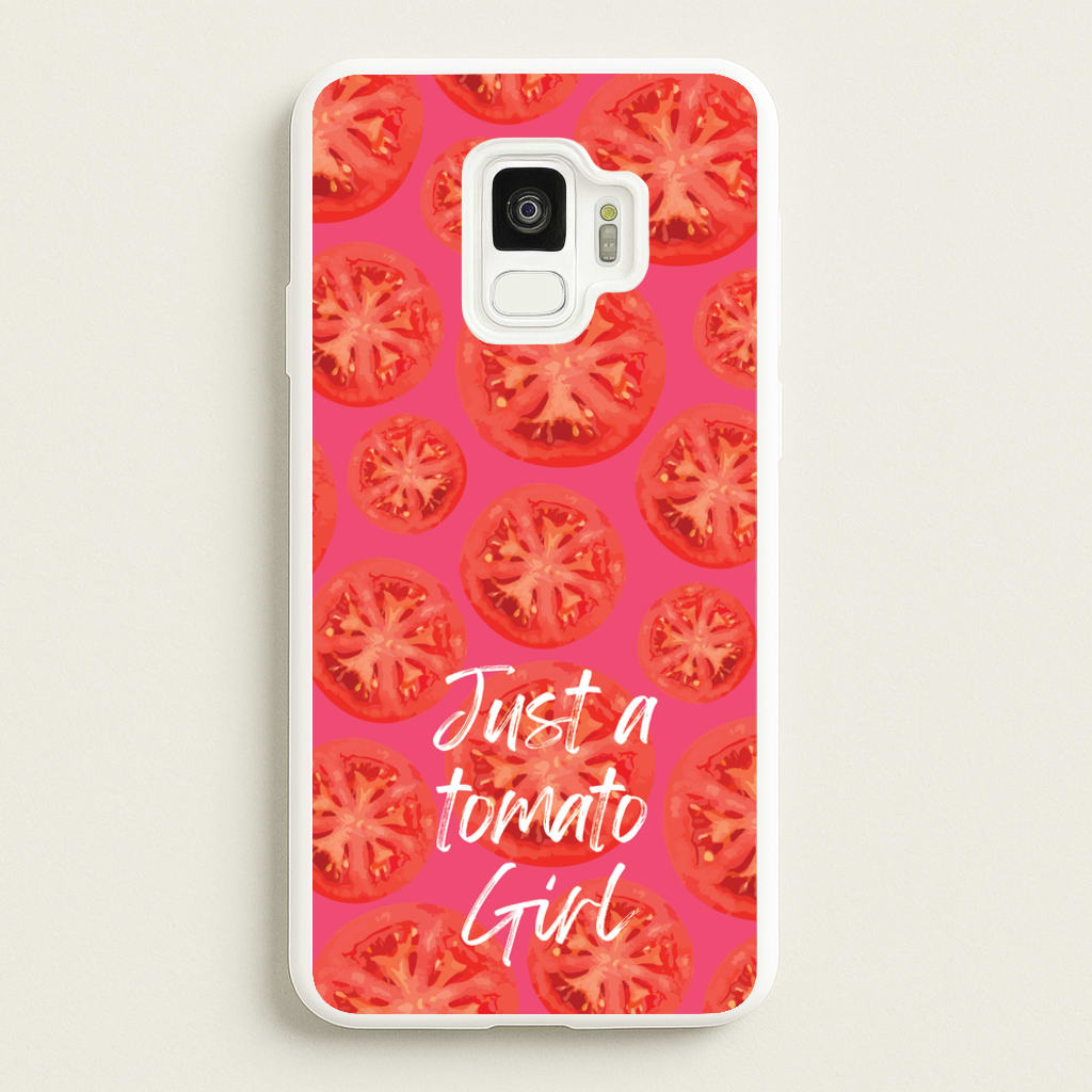 Just A Tomato Girl - Food Patterns Phone Case for Galaxy S9
