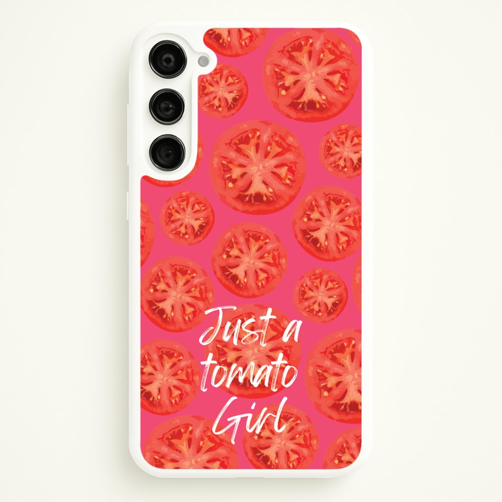 Just A Tomato Girl - Food Patterns Phone Case for Galaxy S23