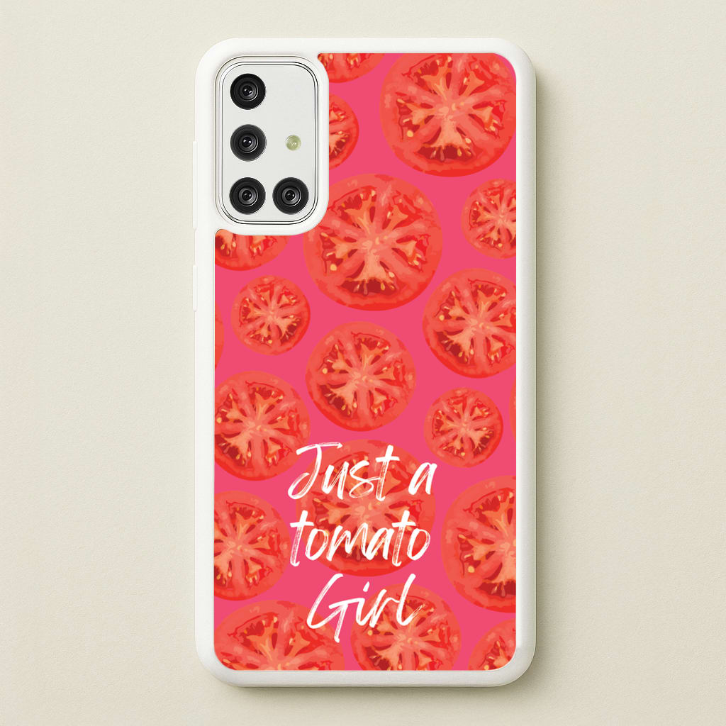 Just A Tomato Girl - Food Patterns Phone Case for Galaxy A71
