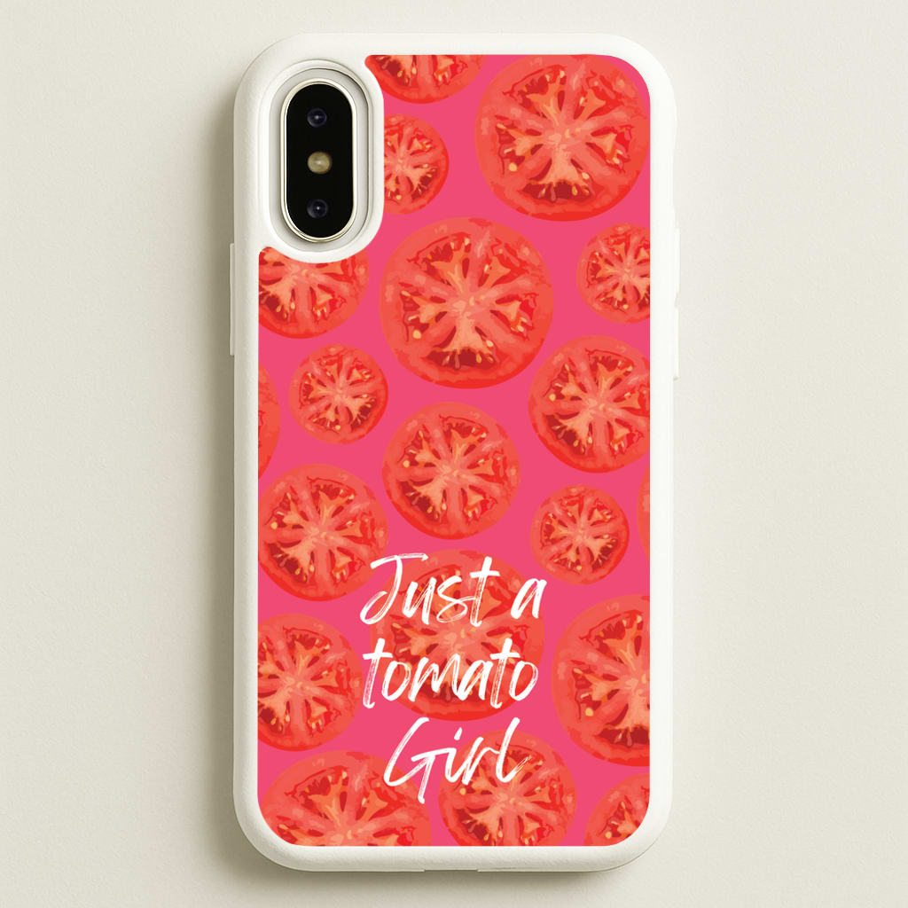 Just A Tomato Girl - Food Patterns Phone Case for iPhone X / XS