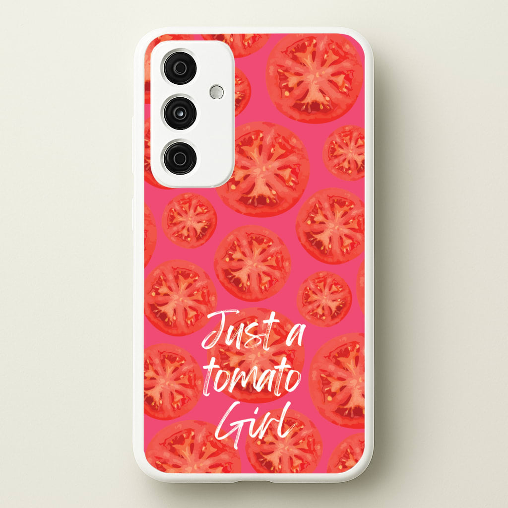 Just A Tomato Girl - Food Patterns Phone Case for Galaxy A15