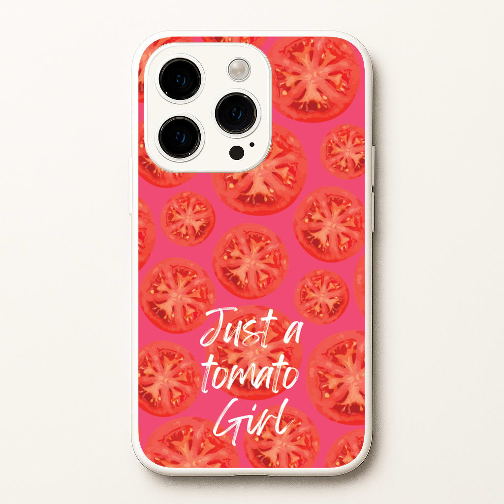 Just A Tomato Girl - Food Patterns Phone Case for iPhone 15 Pro