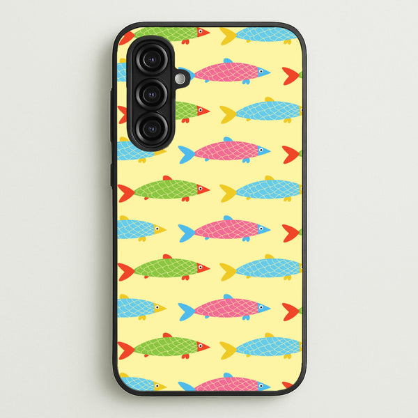Colourful Cartoon Fish Pattern - Food Patterns Phone Case for Galaxy A16