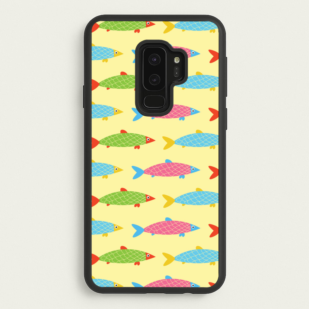 Colourful Cartoon Fish Pattern - Food Patterns Phone Case for Galaxy S9 Plus