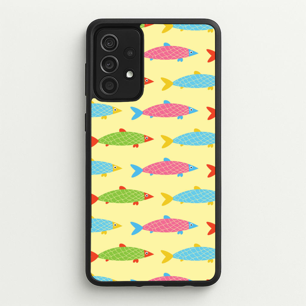 Colourful Cartoon Fish Pattern - Food Patterns Phone Case for Galaxy A52 / A52s