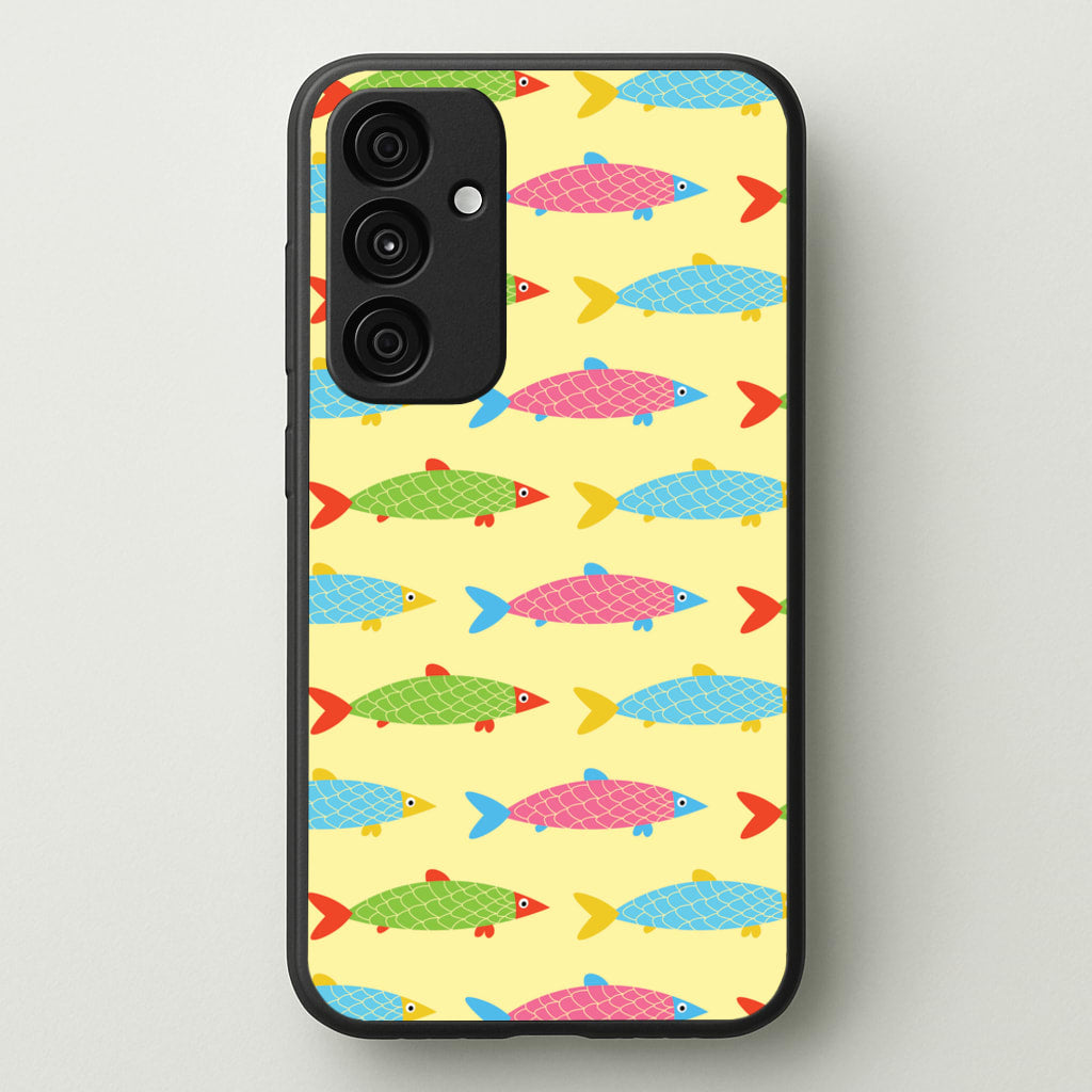 Colourful Cartoon Fish Pattern - Food Patterns Phone Case for Galaxy A35
