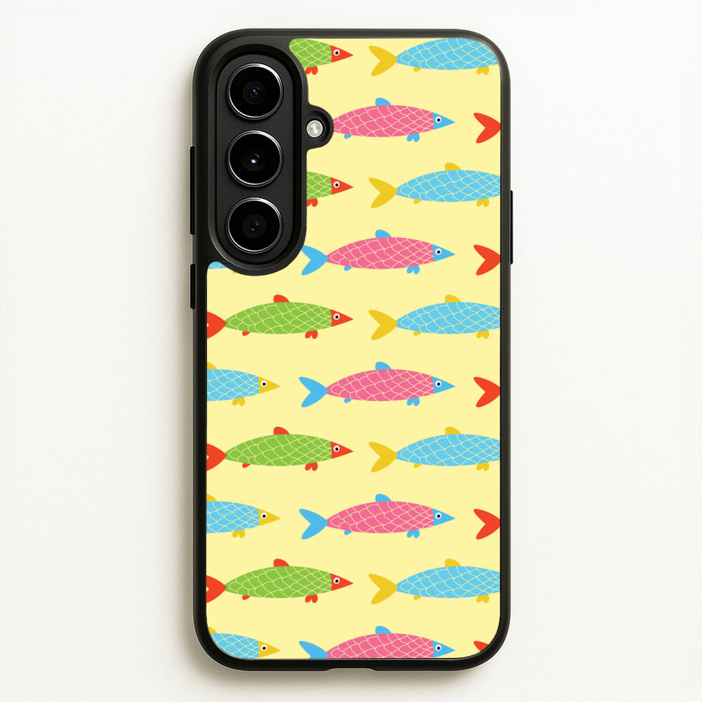 Colourful Cartoon Fish Pattern - Food Patterns Phone Case for Galaxy A56