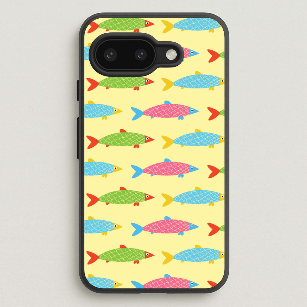 Colourful Cartoon Fish Pattern - Food Patterns Phone Case for Google Pixel 9a
