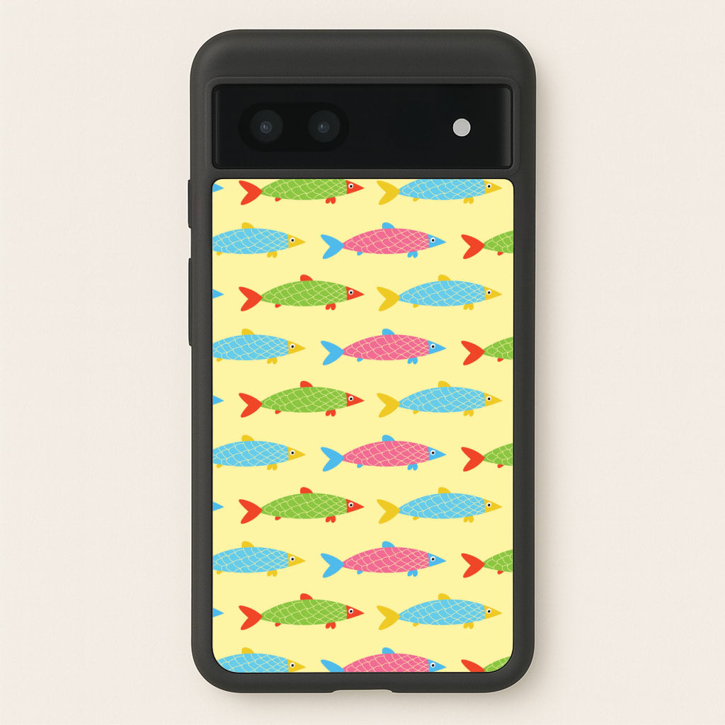 Colourful Cartoon Fish Pattern - Food Patterns Phone Case for Google Pixel 6a