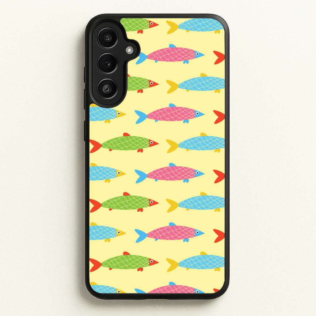 Colourful Cartoon Fish Pattern - Food Patterns Phone Case for Galaxy A36