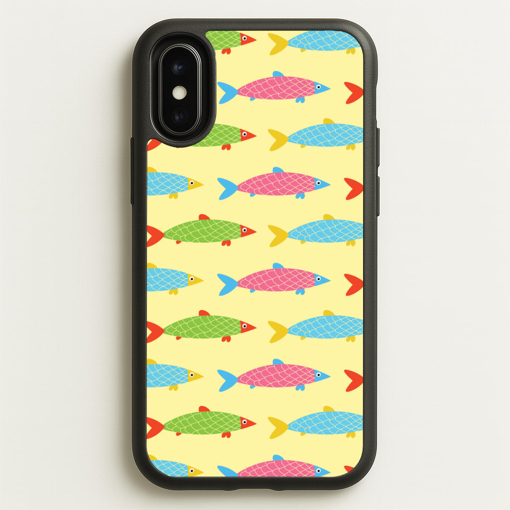 Colourful Cartoon Fish Pattern - Food Patterns Phone Case for iPhone X / XS