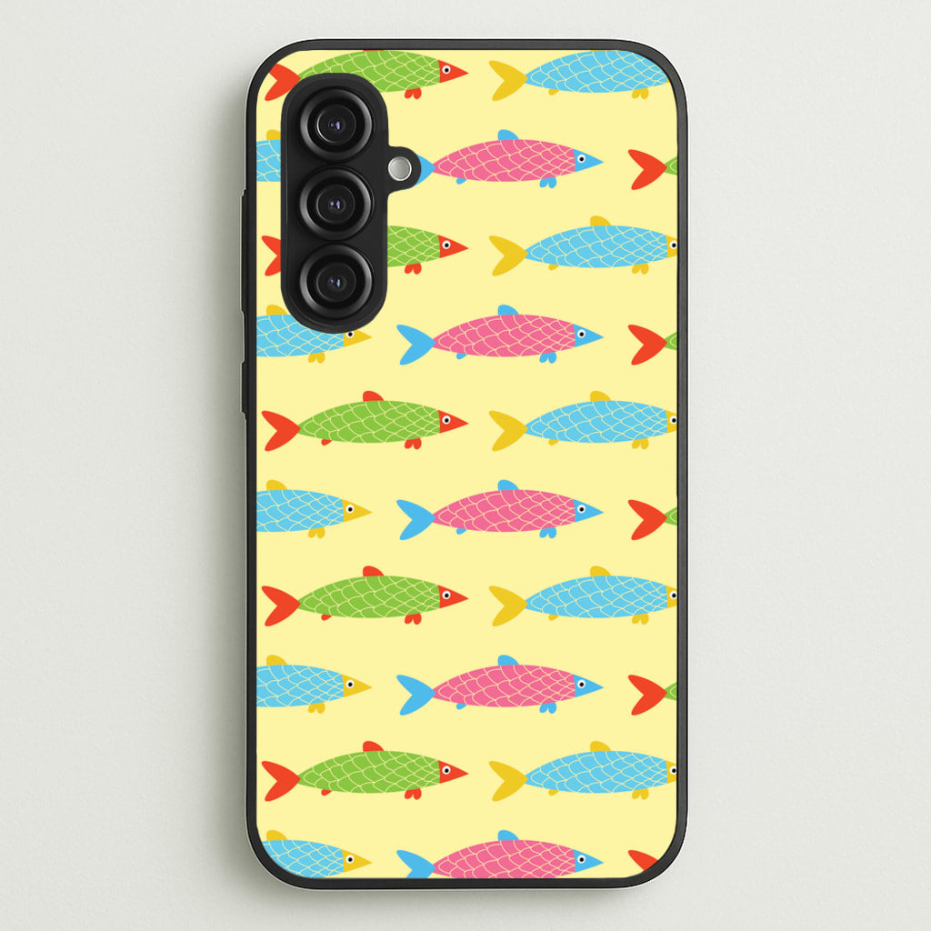 Colourful Cartoon Fish Pattern - Food Patterns Phone Case for Galaxy S23FE