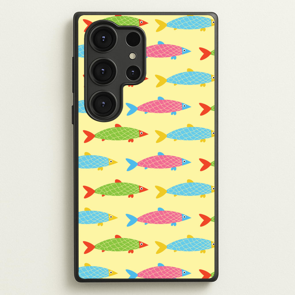 Colourful Cartoon Fish Pattern - Food Patterns Phone Case for Galaxy S25 Ultra