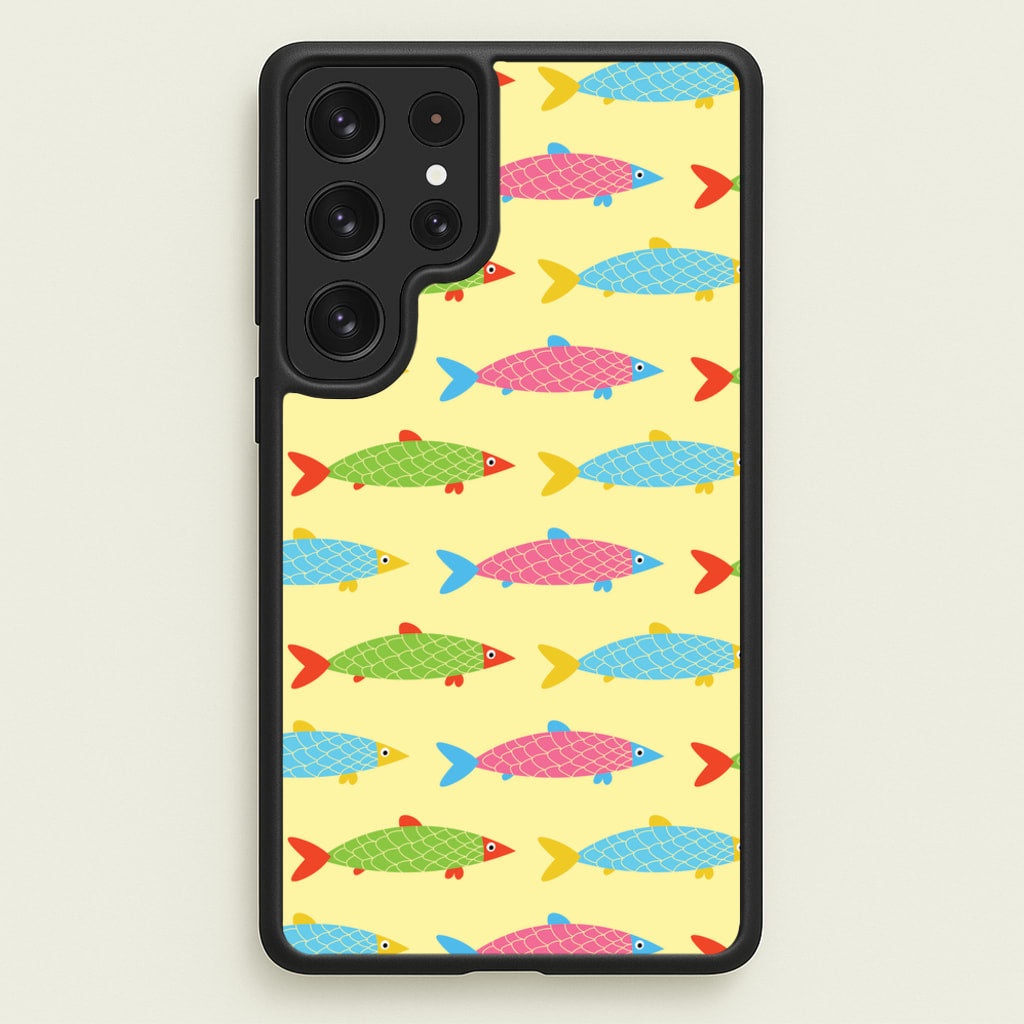 Colourful Cartoon Fish Pattern - Food Patterns Phone Case for Galaxy S22 Ultra