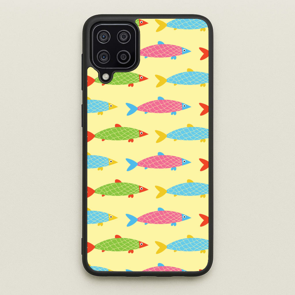 Colourful Cartoon Fish Pattern - Food Patterns Phone Case for Galaxy A12