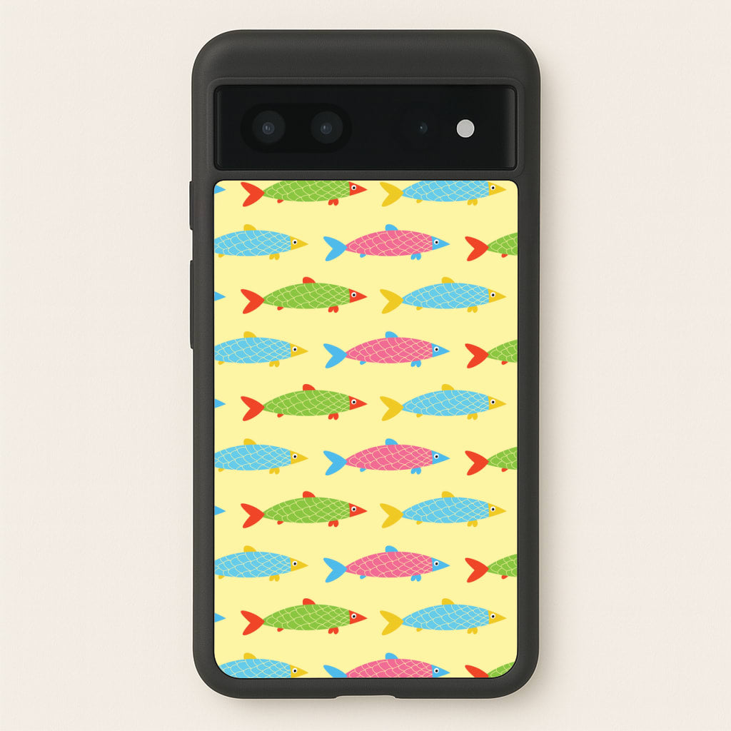 Colourful Cartoon Fish Pattern - Food Patterns Phone Case for Google Pixel 7