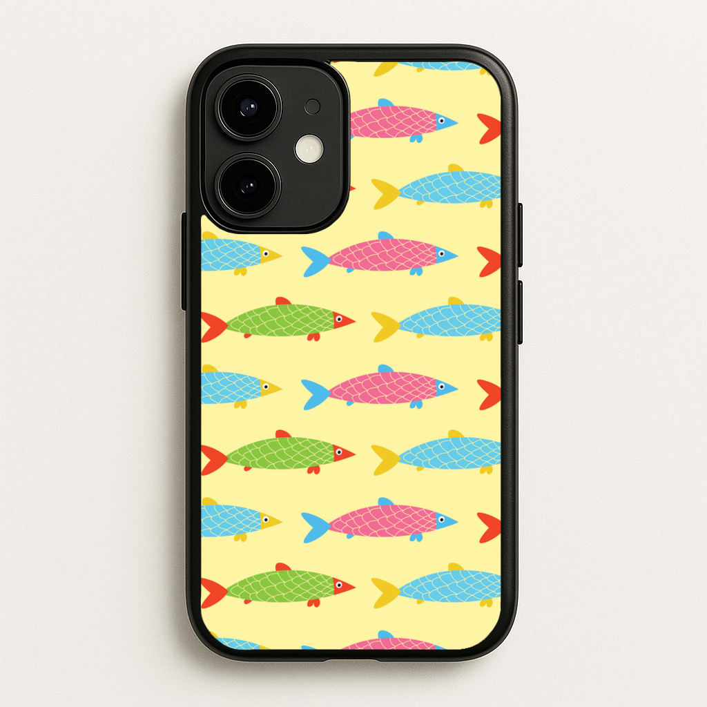Colourful Cartoon Fish Pattern - Food Patterns Phone Case for iPhone 12 Mini