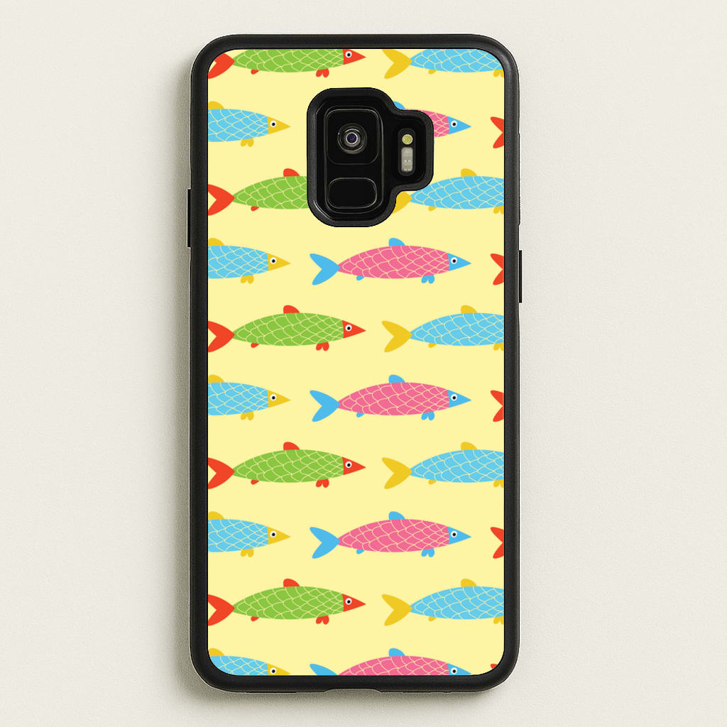 Colourful Cartoon Fish Pattern - Food Patterns Phone Case for Galaxy S9