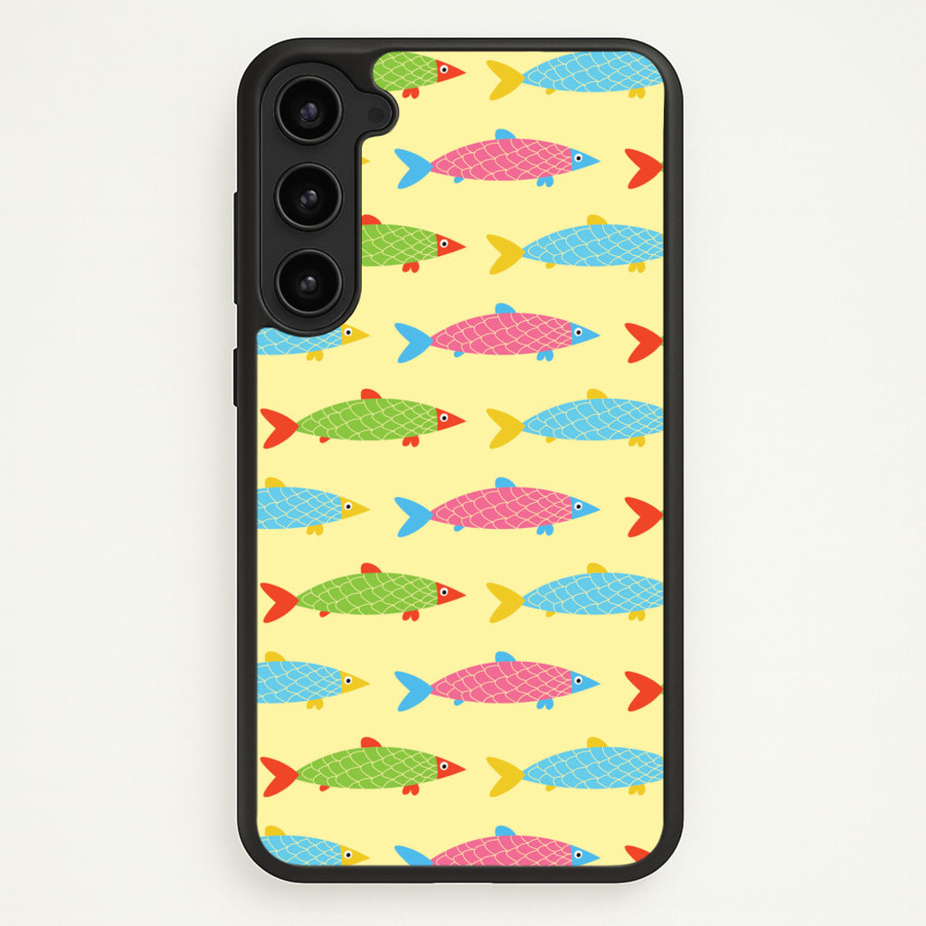 Colourful Cartoon Fish Pattern - Food Patterns Phone Case for Galaxy S23