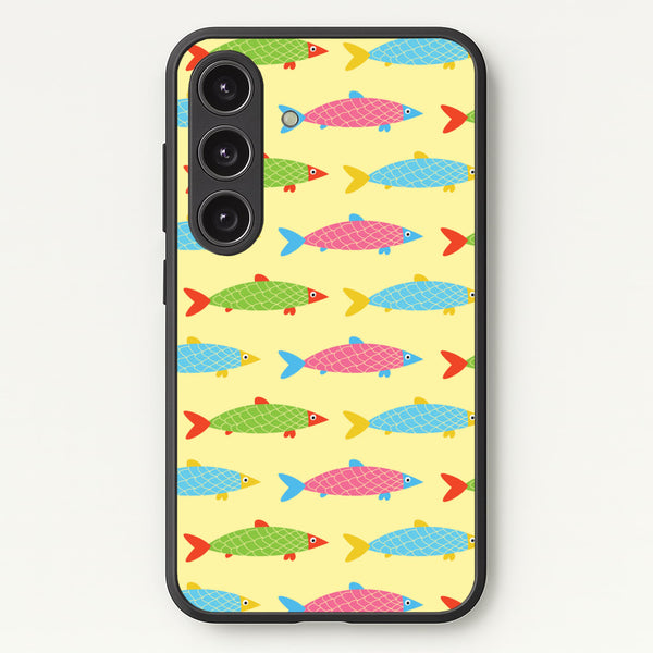 Colourful Cartoon Fish Pattern - Food Patterns Phone Case for Galaxy S24FE