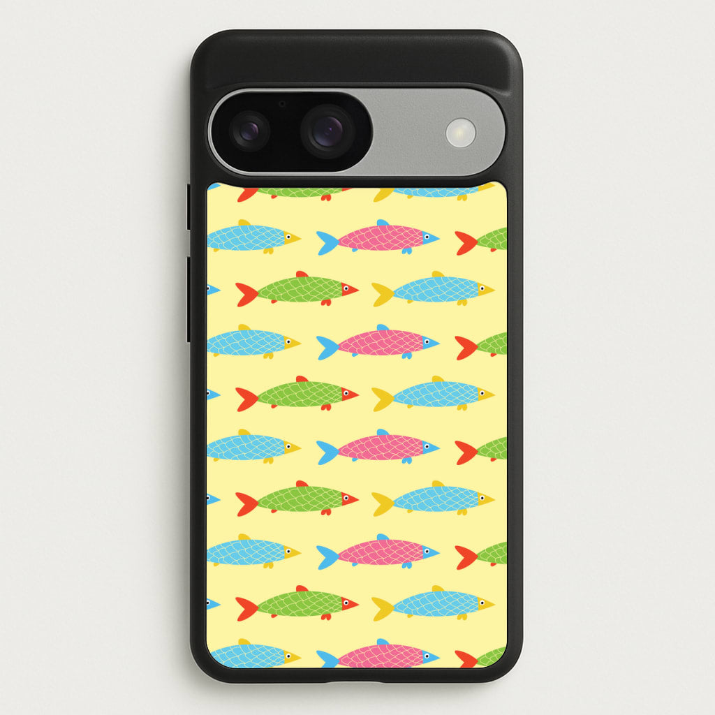 Colourful Cartoon Fish Pattern - Food Patterns Phone Case for Google Pixel 9 / 9 Pro