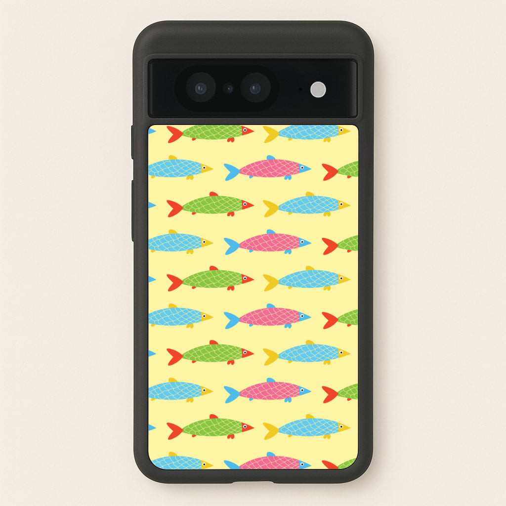 Colourful Cartoon Fish Pattern - Food Patterns Phone Case for Google Pixel 8