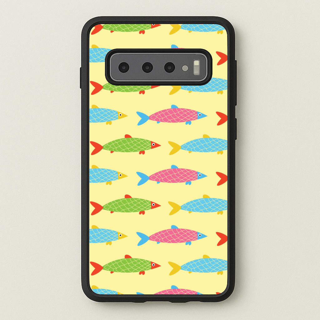 Colourful Cartoon Fish Pattern - Food Patterns Phone Case for Galaxy S10